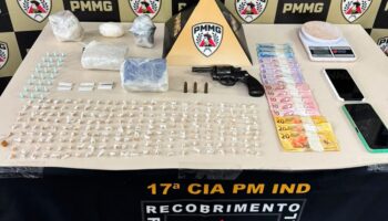 PM apreende drogas e arma após suspeito armado ser baleado em João Monlevade