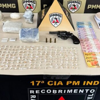 PM apreende drogas e arma após suspeito armado ser baleado em João Monlevade