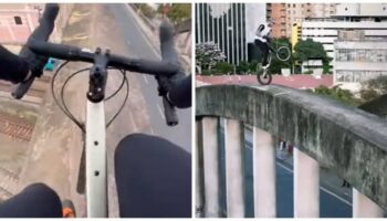 Ciclista mineiro viraliza ao fazer manobra em lugares inusitados em Belo Horizonte