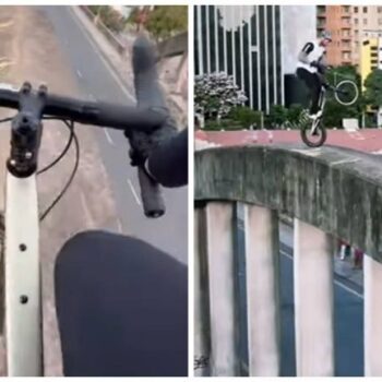 Ciclista mineiro viraliza ao fazer manobra em lugares inusitados em Belo Horizonte