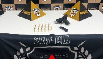PM cumpre mandado de prisão e prende homem com pistola e munições em Coronel Fabriciano