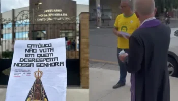 Padre questiona homem que distribuía panfletos com ‘fake news’ na Grande BH
